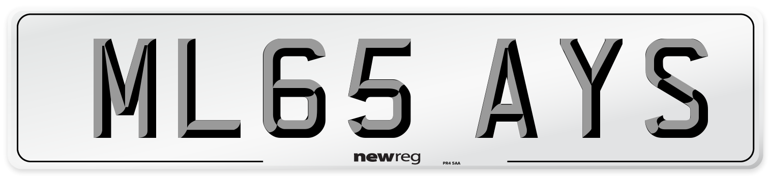 ML65 AYS Number Plate from New Reg